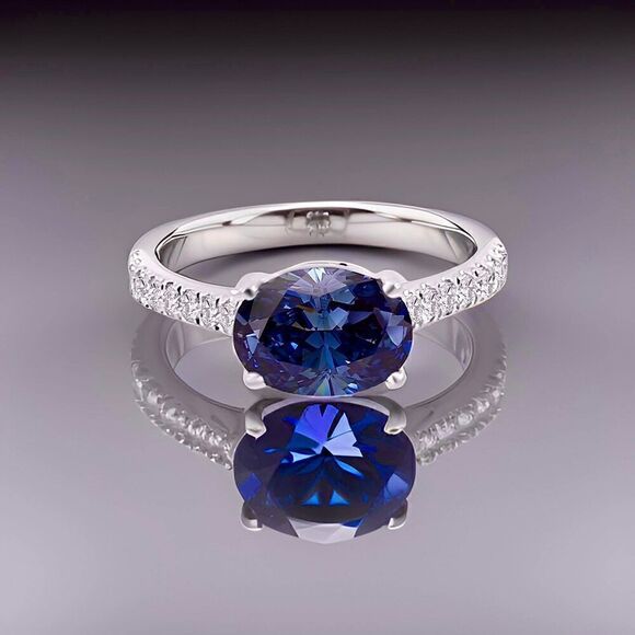 Natural Sapphire Diamond Ring 6.5 14k W Gold 3.15 TCW Certified $4,950 310588 - Picture 9 of 14